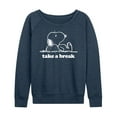 thumbnail image 1 of Peanuts - Take A Break - Women's Lightweight French Terry Long Sleeve Shirt, 1 of 6