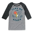 thumbnail image 1 of Peanuts - Take Me To The Beach - Toddler And Youth Raglan Graphic T-Shirt, 1 of 6