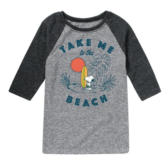 Peanuts - Take Me To The Beach - Toddler And Youth Raglan Graphic T-Shirt