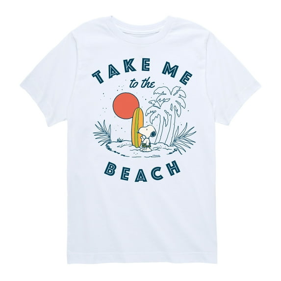 Peanuts - Take Me To The Beach - Toddler And Youth Short Sleeve Graphic T-Shirt