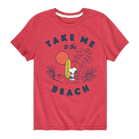 Peanuts - Take Me To The Beach - Toddler And Youth Short Sleeve Graphic T-Shirt