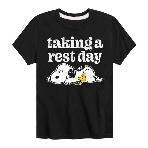 Peanuts - Taking A Rest Day - Toddler And Youth Short Sleeve Tee