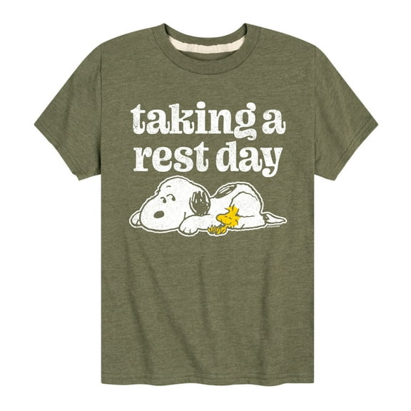 Peanuts - Taking A Rest Day - Toddler And Youth Short Sleeve Tee