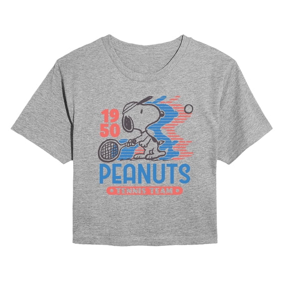 Peanuts - Tennis Team - Juniors Cropped Graphic T-Shirt