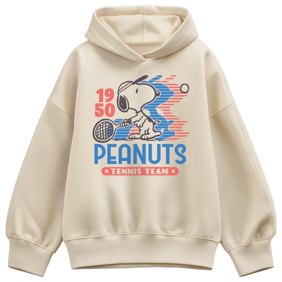 Peanuts - Tennis Team - Women's Oversized Fleece Hoodie Sweatshirt
