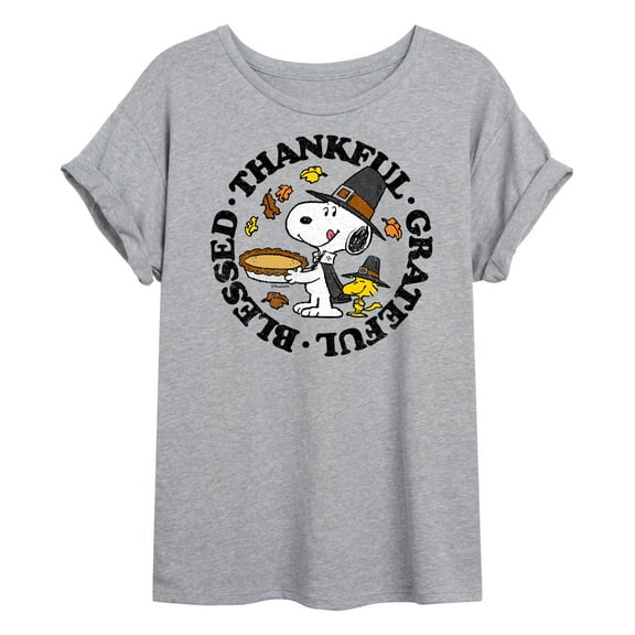 Peanuts - Thankful Grateful Blessed - Women's Oversized T-Shirt