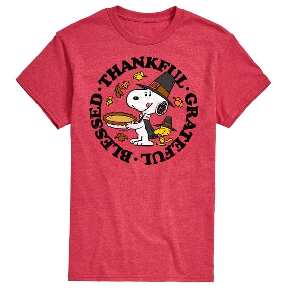 Peanuts - Thankful Grateful Blessed - Men's Short Sleeve Graphic T-Shirt