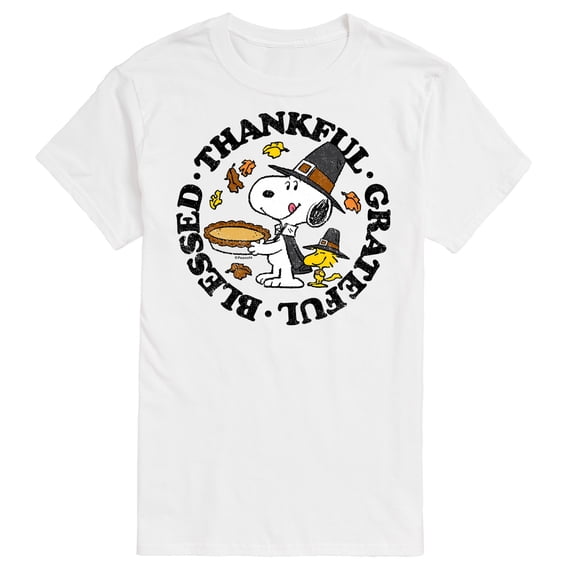 Peanuts - Thankful Grateful Blessed - Men's Short Sleeve Graphic T-Shirt