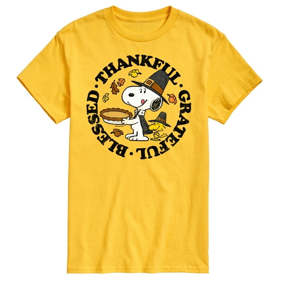 Peanuts - Thankful Grateful Blessed - Men's Short Sleeve Graphic T-Shirt