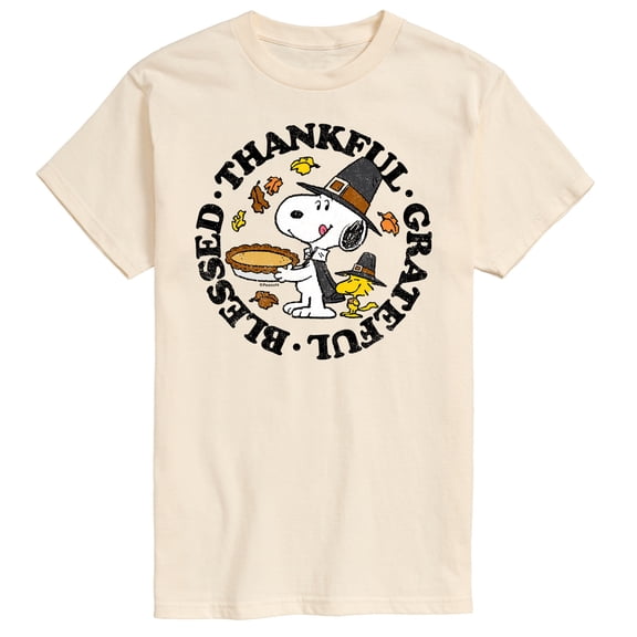 Peanuts - Thankful Grateful Blessed - Men's Short Sleeve Graphic T-Shirt