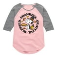 thumbnail image 1 of Peanuts - Thankful, Grateful, Blessed - Toddler And Youth Girls Raglan Graphic T-Shirt, 1 of 6