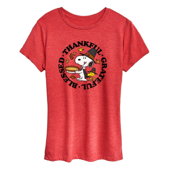 Peanuts - Thankful Grateful Blessed - Women's Short Sleeve Graphic T-Shirt