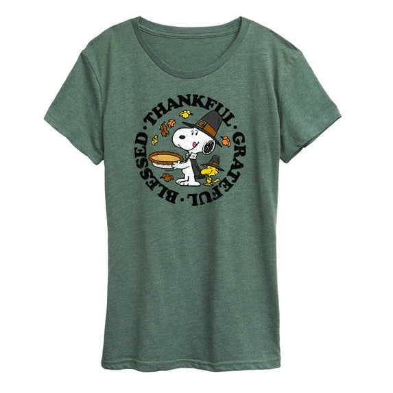 Peanuts - Thankful Grateful Blessed - Women's Short Sleeve Graphic T-Shirt