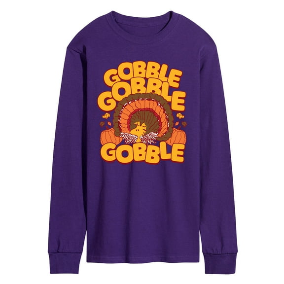 Peanuts - Thanksgiving Gobble Woodstock - Men's Long Sleeve Graphic T-Shirt
