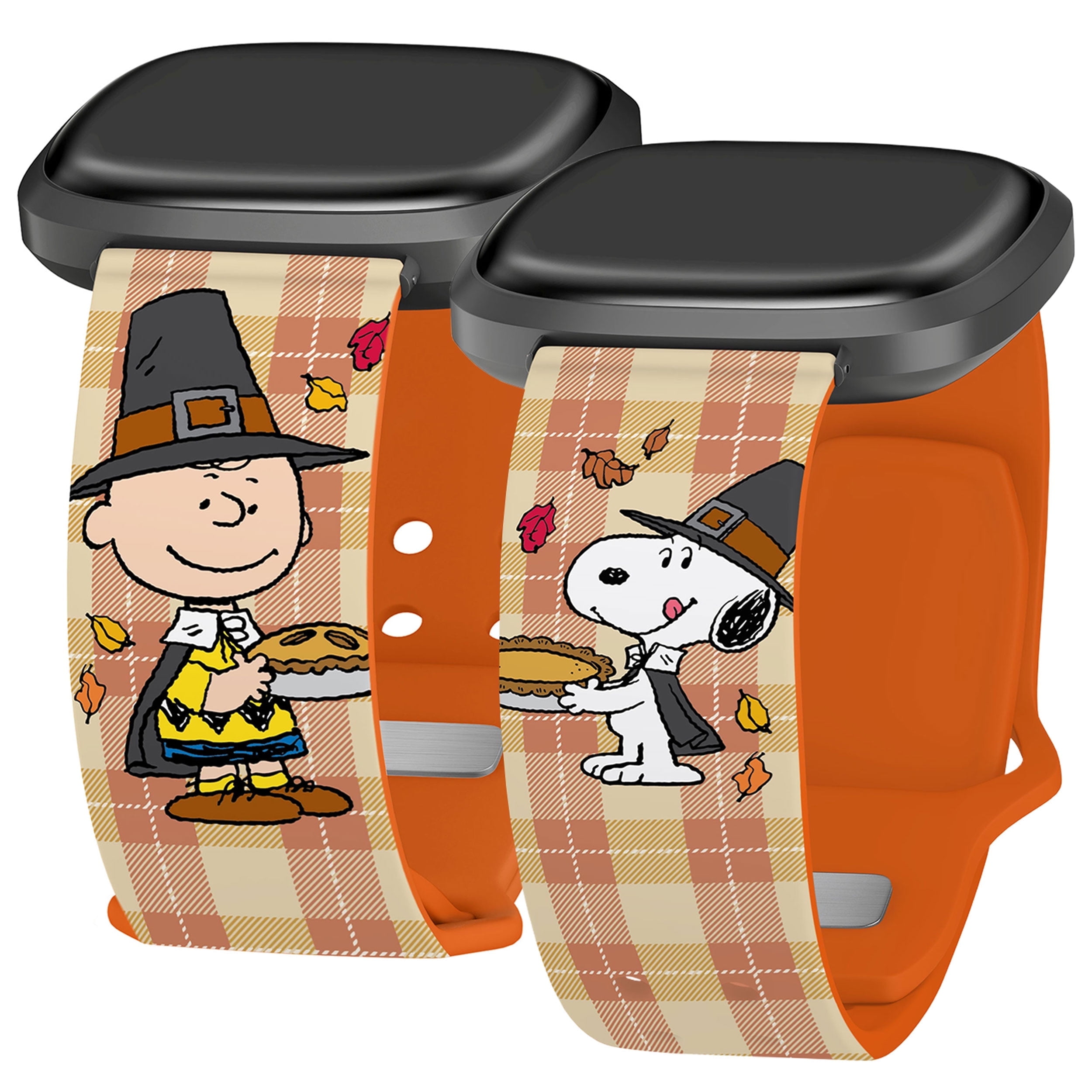 Peanuts Thanksgiving HD Unisex Watch Band Compatible with FitBit Verssa 3 & Sense (20mm Short Thanksgiving Pies) by Affinity Bands