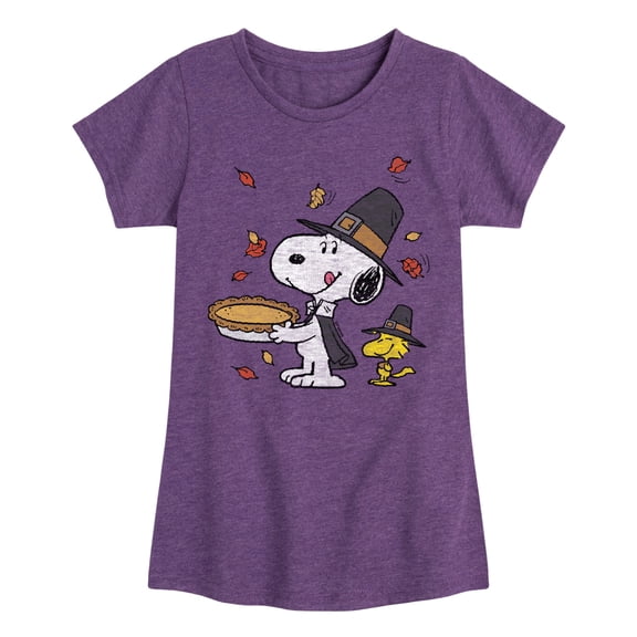 Peanuts - Thanksgiving Scene - Toddler And Youth Girls Short Sleeve Graphic T-Shirt
