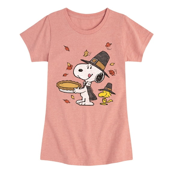 Peanuts - Thanksgiving Scene - Toddler And Youth Girls Short Sleeve Graphic T-Shirt