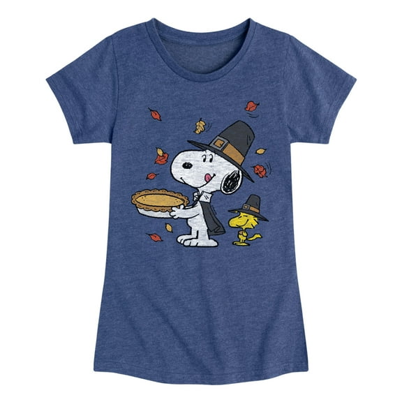 Peanuts - Thanksgiving Scene - Toddler And Youth Girls Short Sleeve Graphic T-Shirt