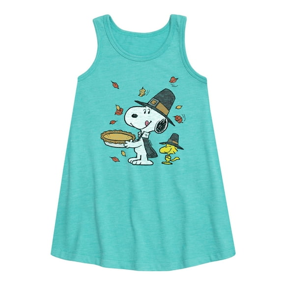 Peanuts - Thanksgiving Scene - Toddler and Youth Girls A-line Dress