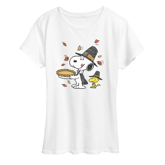 Peanuts - Thanksgiving Scene - Women's Short Sleeve Graphic T-Shirt