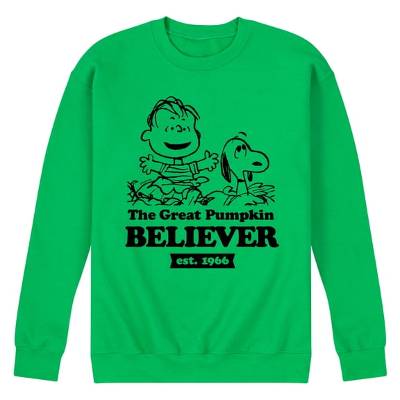 Peanuts - The Great Pumpkin Believer - Men's Crew Neck Fleece Pullover