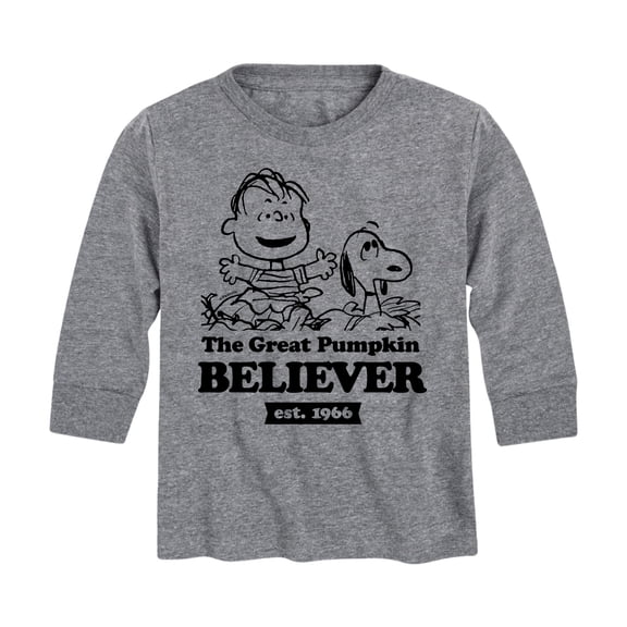 Peanuts - The Great Pumpkin Believer - Toddler And Youth Long Sleeve Graphic T-Shirt