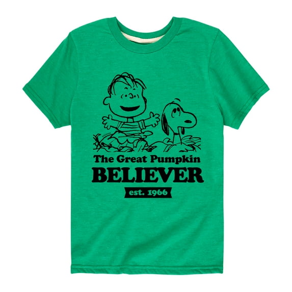 Peanuts - The Great Pumpkin Believer - Toddler And Youth Short Sleeve Graphic T-Shirt