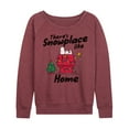 thumbnail image 1 of Peanuts - Theres Snowplace Like Home - Women's French Terry Long Sleeve Pullover, 1 of 5