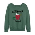 thumbnail image 1 of Peanuts - Theres Snowplace Like Home - Women's French Terry Long Sleeve Pullover, 1 of 5
