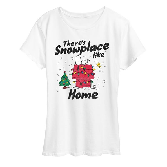 Peanuts - Theres Snowplace Like Home - Women's Short Sleeve Graphic T-Shirt