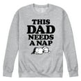 thumbnail image 1 of Peanuts - This Dad Needs A Nap - Men's Crew Neck Fleece Pullover, 1 of 6