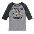 thumbnail image 1 of Peanuts - Snoopy and Friends Thrilled To Be Chilled - Toddler And Youth Raglan Graphic T-Shirt, 1 of 5