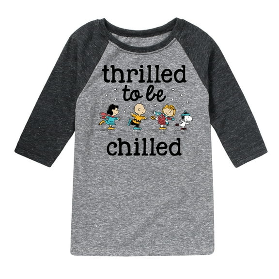 Peanuts - Snoopy and Friends Thrilled To Be Chilled - Toddler And Youth Raglan Graphic T-Shirt
