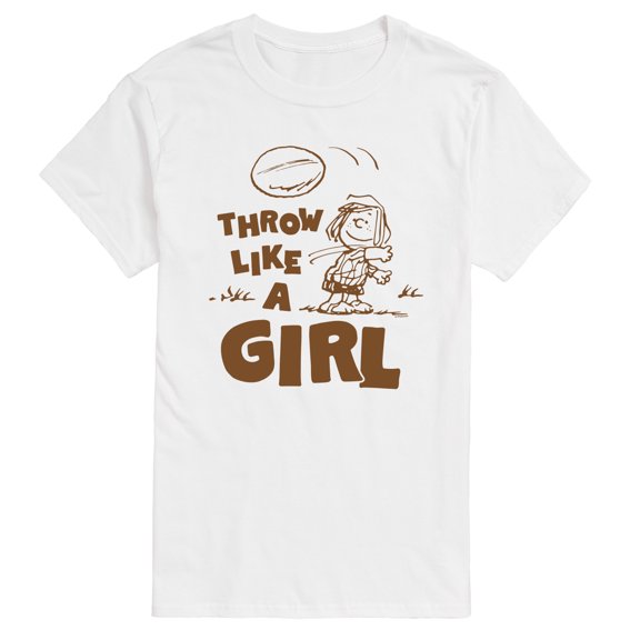 Peanuts - Throw Like A Girl - Men's Short Sleeve Graphic T-Shirt