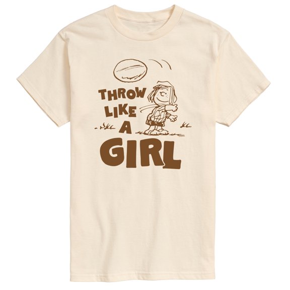 Peanuts - Throw Like A Girl - Men's Short Sleeve Graphic T-Shirt