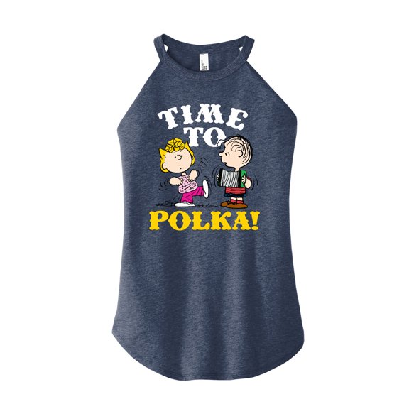 Peanuts - Time To Polka - Juniors High Neck Tank Top