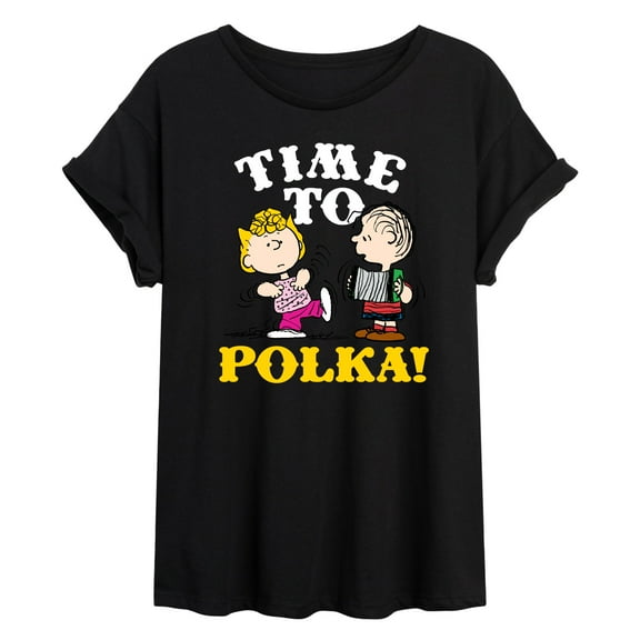 Peanuts - Time To Polka - Juniors Ideal Flowy Muscle T-Shirt