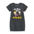 thumbnail image 1 of Peanuts - Time To Polka - Toddler & Youth Girls Fleece Dress, 1 of 1