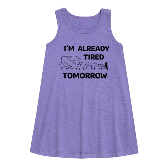 Peanuts - Tired Tomorrow - Toddler & Youth Girls A-line Dress