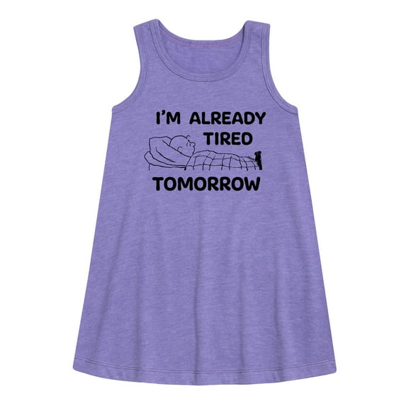Peanuts - Tired Tomorrow - Toddler & Youth Girls A-line Dress