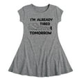 thumbnail image 1 of Peanuts - Tired Tomorrow - Toddler & Youth Girls Fit & Flare Dress, 1 of 1