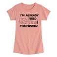 thumbnail image 1 of Peanuts - Tired Tomorrow - Toddler & Youth Girls Short Sleeve Graphic T-Shirt, 1 of 6