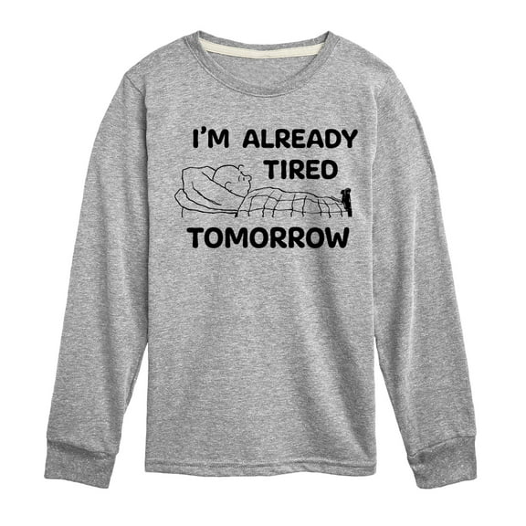 Peanuts - Tired Tomorrow - Toddler & Youth Long Sleeve Graphic T-Shirt