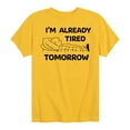 thumbnail image 1 of Peanuts - Tired Tomorrow - Toddler & Youth Short Sleeve Graphic T-Shirt, 1 of 5