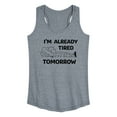 thumbnail image 1 of Peanuts - Tired Tomorrow - Women's Racerback Tank Top, 1 of 6