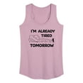 thumbnail image 1 of Peanuts - Tired Tomorrow - Women's Racerback Tank Top, 1 of 6