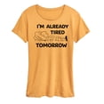 thumbnail image 1 of Peanuts - Tired Tomorrow - Women's Short Sleeve Graphic T-Shirt, 1 of 1