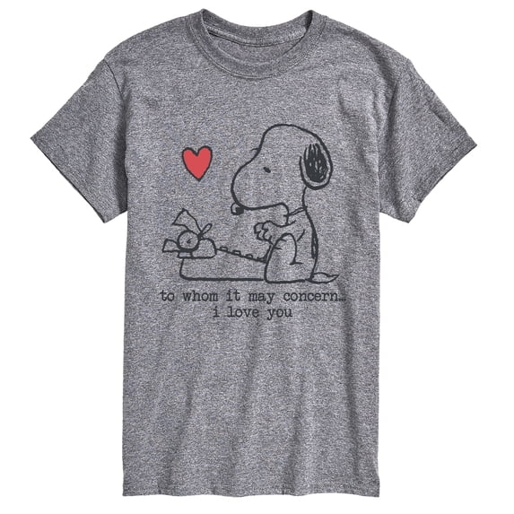 Peanuts - To Whom it May Concern... I Love You Short Sleeve Graphic T-Shirt