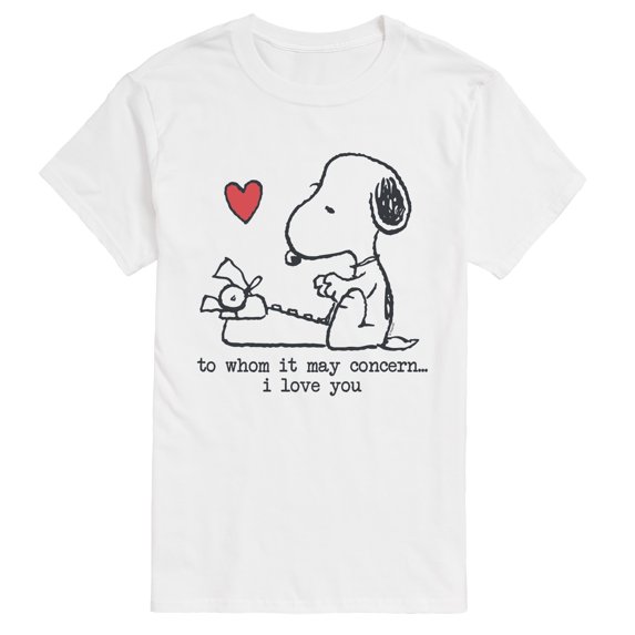 Peanuts - To Whom it May Concern... I Love You Short Sleeve Graphic T-Shirt