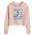 thumbnail image 1 of Peanuts - Today Is For Resting - Juniors Cropped Pullover Hoodie, 1 of 6